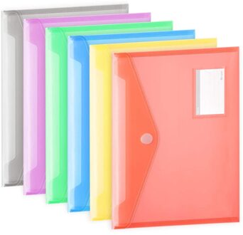A4 Size Clear Document Bestand Enveloppen Map Met Label Pocket Plastic Vulling Organisatoren Voor School Home Office kleurrijk