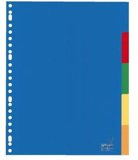 A4 tabbladen set - 5x stuks - gekleurd - 23 ringen - kunststof - ringmap tabs Multi