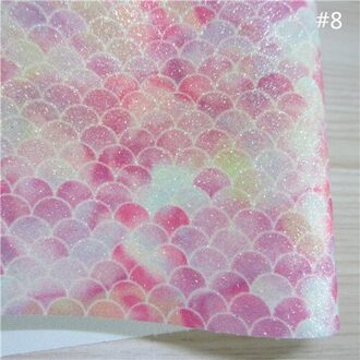 A4 Vel 8 "X 11.8" Mermaid Scales Glitter Stof Faux Pu Leer Stof Diy Oorbellen Supplies Craft Decoratie 1 Stuks F0065