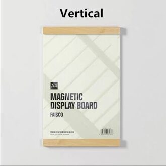 A4 Wandmontage Glas Foto Fotolijst Etalage Teken Houder Poster Document Display Frame Wood Vertical