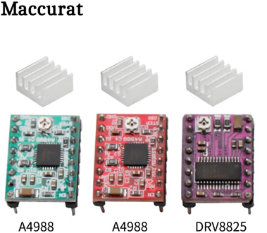 A4988 DRV8825 Stepper Motor Driver With Heat sink 3D Printer Parts StepStick Carrier Reprap RAMPS 1.4 1.5 1.6 MKS GEN V1.4 board