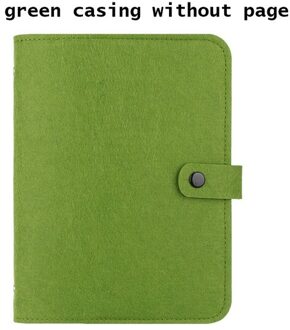 A5 A6 Vilt Shell Notebook Doek Stof Notebook Ringband Dagboek Notebook Papier Houder Draagbare Dagboek Briefpapier A5-groen