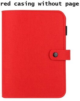 A5 A6 Vilt Shell Notebook Doek Stof Notebook Ringband Dagboek Notebook Papier Houder Draagbare Dagboek Briefpapier A5-rood