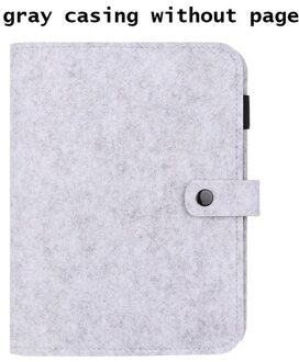 A5 A6 Vilt Shell Notebook Doek Stof Notebook Ringband Dagboek Notebook Papier Houder Draagbare Dagboek Briefpapier A6-grijs