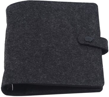 A5 A6 Vilt Shell Stof Notebook Losbladige Notebook Papier Planner Binnenpagina Ringband Briefpapier Reiziger Journal donker grijs / A5