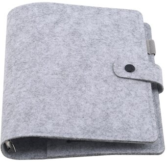 A5 A6 Vilt Shell Stof Notebook Losbladige Notebook Papier Planner Binnenpagina Ringband Briefpapier Reiziger Journal licht grijs / A5