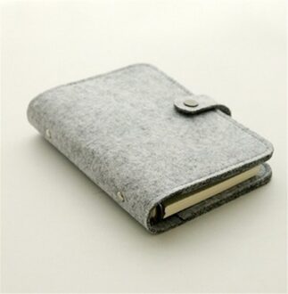 A5 A6 Vilt Shell Stof Notebook Papier Planner Binnenpagina Ringband Briefpapier Reiziger Journal Losse Blad Notebook licht grijs / A5