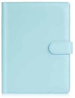 A5 Lederen Losbladige Refill Notebook Cover Spiraal Bindmiddel Macaron Kleurrijke Planner Boek Vervanging Cover Kawaii Stationaire blauw
