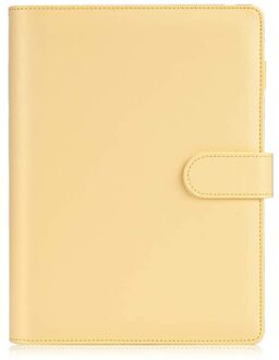 A5 Lederen Losbladige Refill Notebook Cover Spiraal Bindmiddel Macaron Kleurrijke Planner Boek Vervanging Cover Kawaii Stationaire geel