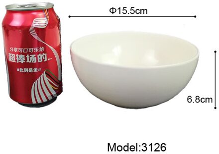 A5 Melamine Wit Ronde Kom Imitatie Porseleinen Servies Soepkom Hotel Restaurant Commerciële Servies Noedelkom 3126