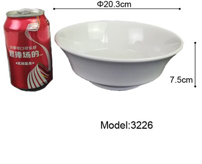 A5 Melamine Wit Ronde Kom Imitatie Porseleinen Servies Soepkom Hotel Restaurant Commerciële Servies Noedelkom 3226