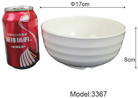 A5 Melamine Wit Ronde Kom Imitatie Porseleinen Servies Soepkom Hotel Restaurant Commerciële Servies Noedelkom 3367