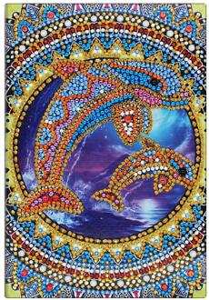 A5 Notebook DIY Creatieve Speciale Vormige Diamant Schilderij Notebook Vlinder bloem Dagboek Boek Borduurwerk Diamant Kruissteek Notebook-1