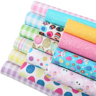 A5 Pasen Serie Faux Lederen Set Gewone Synthetisch Leer Stof Voor Strikken Leer Ambachten Diy Handgemaakte Materiaal, 1Yc15600