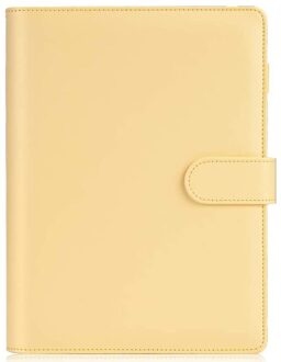 A5 Pu Lederen Notebook Bindmiddel Hervulbare 6 Ringband Voor Losse Blad Personal Planner Organizer Cover Met Magnetische Gesp geel
