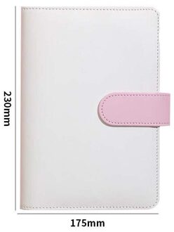 A5 Pu Lederen Notebook Bindmiddel Hervulbare 6 Ringband Voor Losse Blad Personal Planner Organizer Cover Met Magnetische Gesp wit-a
