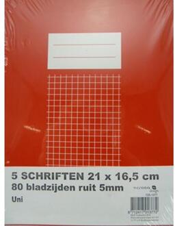 A5 Ruitjes Schriften Assorti - 5 Stuks - 5 Mm - Schoolschriften