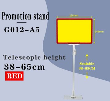 A5Vertical Bewegwijzering Fruit Winkel Display Magazijn Billboard Supermarkt Prijskaartje Plank Beugel Prijskaartje Display Stand rood