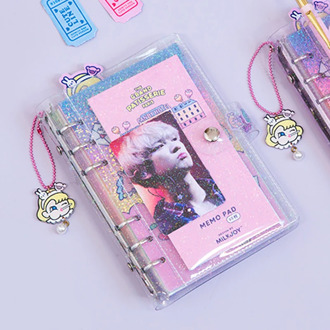 A6 Binder Notebook Spiral Diary Transparent Notepad Korean 6 Rings Girl Handbook Cute Coil Travel Daily Note Book