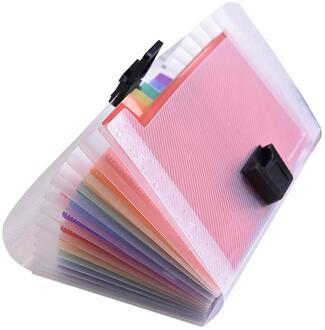 A6 Mini 13 Zakken Draagbare Opslag Clip Met Gesp Uitbreiden Bestandsmap Regenboog Document Organiser Multicolor Wallet Case