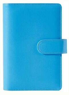 A6 Pu Lederen Notebook Losbladige Bindmiddel Hervulbare 6 Ringband Cover Met Magnetische Gesp Sluiting blauw