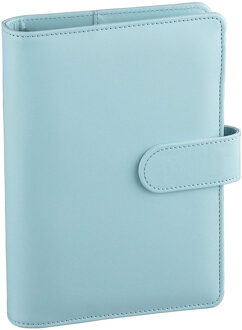 A6 Pu Lederen Notebook Losbladige Bindmiddel Hervulbare 6 Ringband Cover Met Magnetische Gesp Sluiting licht blauw