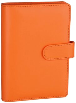 A6 Pu Lederen Notebook Losbladige Bindmiddel Hervulbare 6 Ringband Cover Met Magnetische Gesp Sluiting oranje