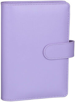 A6 Pu Lederen Notebook Losbladige Bindmiddel Hervulbare 6 Ringband Cover Met Magnetische Gesp Sluiting paars
