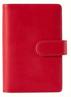 A6 Pu Lederen Notebook Losbladige Bindmiddel Hervulbare 6 Ringband Cover Met Magnetische Gesp Sluiting rood