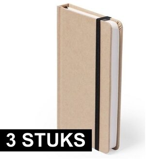 A6 schrift harde kaft - 3x - zwart elastiekje - notitieboekje - opschrijfboekje - 100 blanco paginas