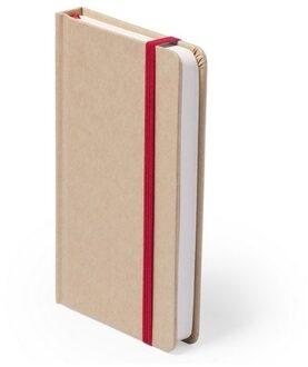 A6 schrift harde kaft - 6x stuks - rood elastiekje - notitieboekje - opschrijfboekje - 100 blanco pa