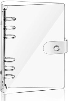 A6 Transparante Pvc Notebook Cover Losse Dagboek Coil Ringband Filler Papier Planner Ontvangst Bag Card Opslag Agenda Voor School doorzichtig