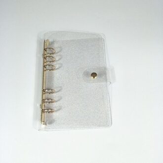 A6 Transparante Pvc Notebook Cover Losse Dagboek Coil Ringband Filler Papier Planner Ontvangst Bag Card Opslag Agenda Voor School goud
