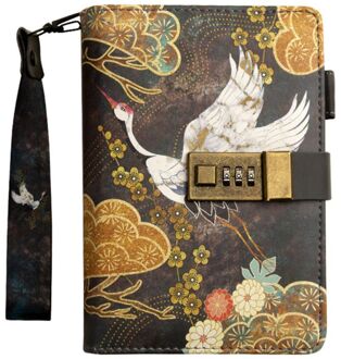 A6 Wachtwoord Notebook Met Cijferslot 80 Sheets Dagboek Journal Notepad Bourgondië