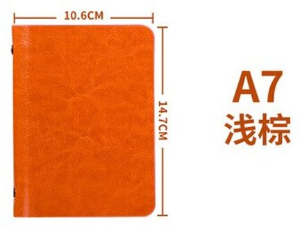 A7 Kleine Notebook Met Hard Retro Cover Leather Mini Pocket Boek Losse Notepad Briefpapier Notebooks Office Accessoires Bruin
