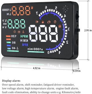 A8 Auto Head Up Display OBD2 Hud 5.5 Inch Voorruit Projector Obd Scanner Boordcomputer Snelheid Waarschuwing Alarm diagnostic Tool