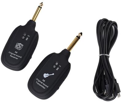 A8 Uhf Draadloze Gitaar System Zender Ontvanger 50M Uhf Guitar Wireless System Zender Ontvanger Ingebouwde Usb Oplaadbare