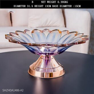 A89 Gekleurde Acryl Plastic Fruitschaal Model Kamer Handwerk Decoratie Grote Opslag Ornament Keuken Woonkamer Eettafel B