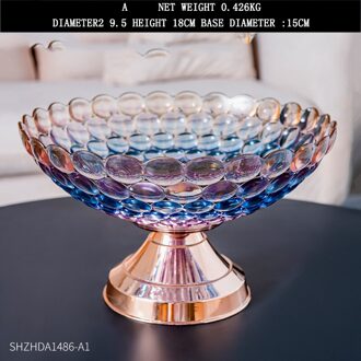 A89 Gekleurde Acryl Plastic Fruitschaal Model Kamer Handwerk Decoratie Grote Opslag Ornament Keuken Woonkamer Eettafel