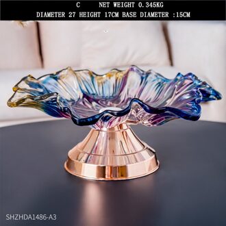 A89 Gekleurde Acryl Plastic Fruitschaal Model Kamer Handwerk Decoratie Grote Opslag Ornament Keuken Woonkamer Eettafel