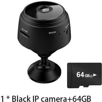 A9 Draadloze Ip Camera Usb-aansluiting A9WIFi Home Surveillance Camera 4K Hd Beveiliging Sport Hd Nachtzicht Voice 1080P Antenne Dv zwart camera 64GB