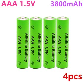 Aaa 1.5V Oplaadbare Batterij 3800Mah Alkaline Batterij Zaklamp Speelgoed Horloge MP3 Speler Vervangen Ni-Mh Batterij + 4stk