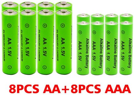 Aaa 3000 Mah 1.5V Batterij Oplaadbare Alkaline Batterij + Aa 4000 Mah Torch Speelgoed Klok MP3 Speler Vervangen Mh batterij wit