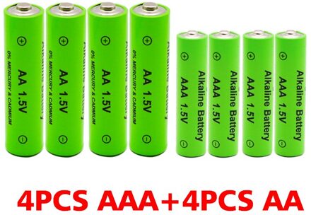 Aaa 3000 Mah 1.5V Batterij Oplaadbare Alkaline Batterij + Aa 4000 Mah Torch Speelgoed Klok MP3 Speler Vervangen Mh batterij zwart