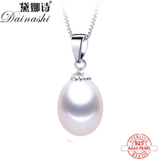 AAAA Genuine Freshwater Pearl Pendants 8-9mm 925 Sterling Silver Necklace For Women Wholesale Small Size Natural Pearl Jewelry