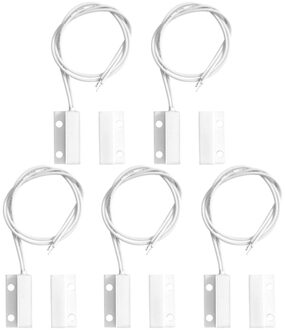 AAAE Top-5 Pcs Mc-38 Wired Deur Raam Magnetische Sensor Schakelaar Voor Alarmsysteem, wanneer Sensor Samen, Normaal Gesloten Nc