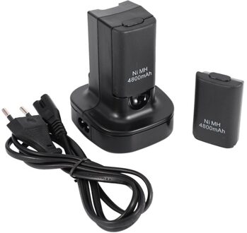 Aabb-Dual Charger Dock Station Met 2 Stuks 4800Mah Oplaadbare Batterij Led Opladen Licht Voor Xbox 360 Controller eu Plug