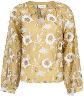 AAIKO Blouse lange mouw alanza 3d ten 518 Goud - XL