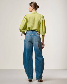 AAIKO Blouse lange mouw dahlia vis 532 - maat M Groen