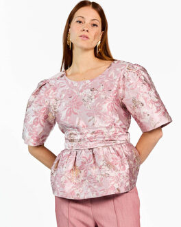 AAIKO Blouse lange mouw georgie jacquard Roze - S
